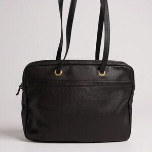 Longchamp Vintage Leather Satchel Shoulder Bag Notebook Work Pocket Zip Horse